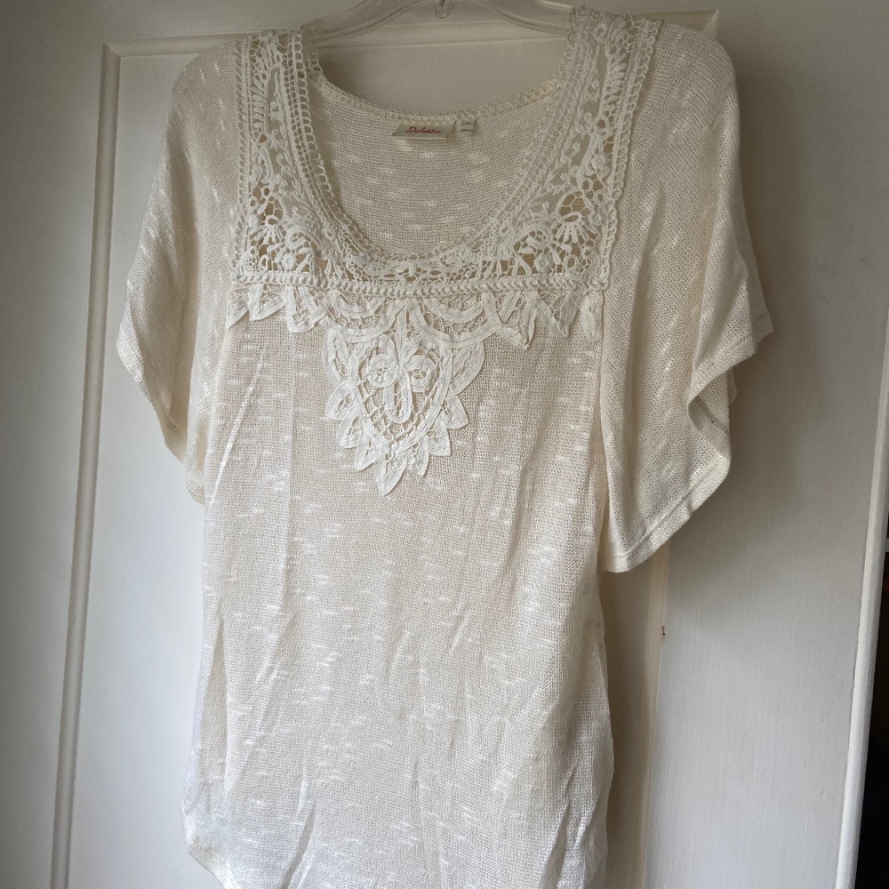 Lacy gauze top, Anthropology. Womens xs